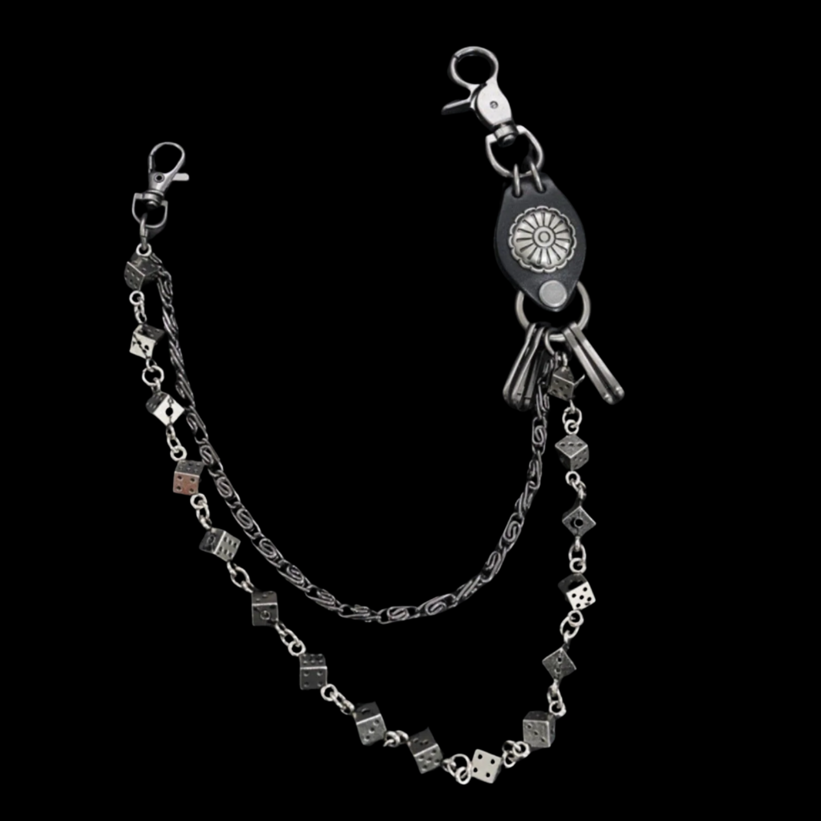 Wallet double chain with dice