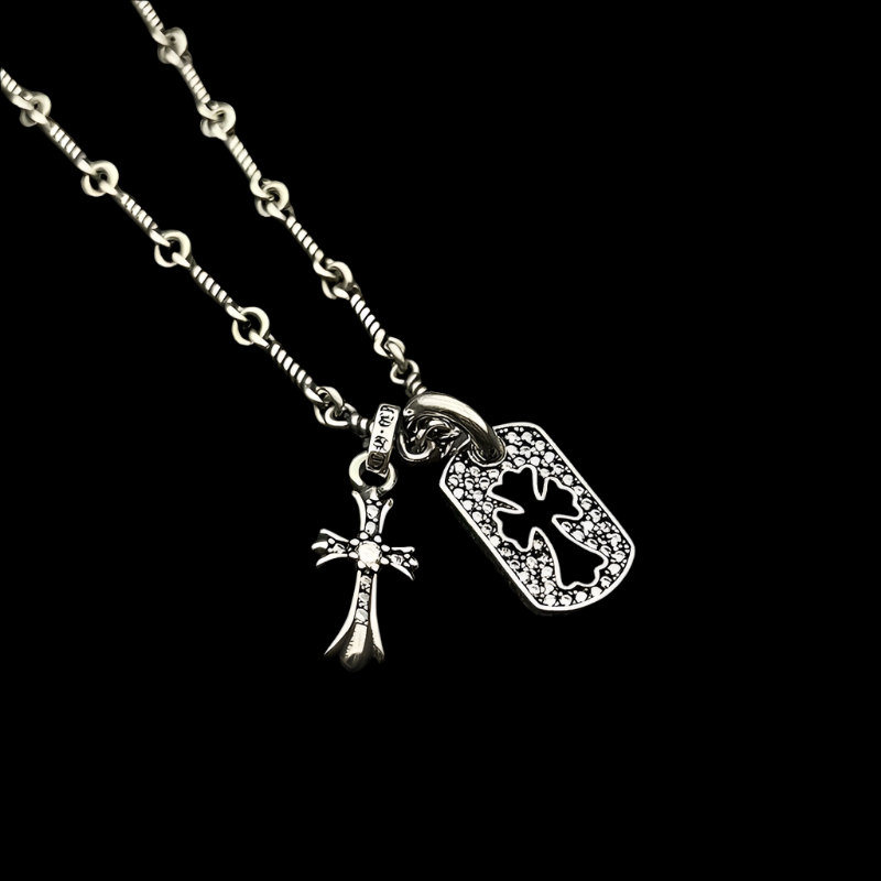 Cross-Dog Tag Necklace