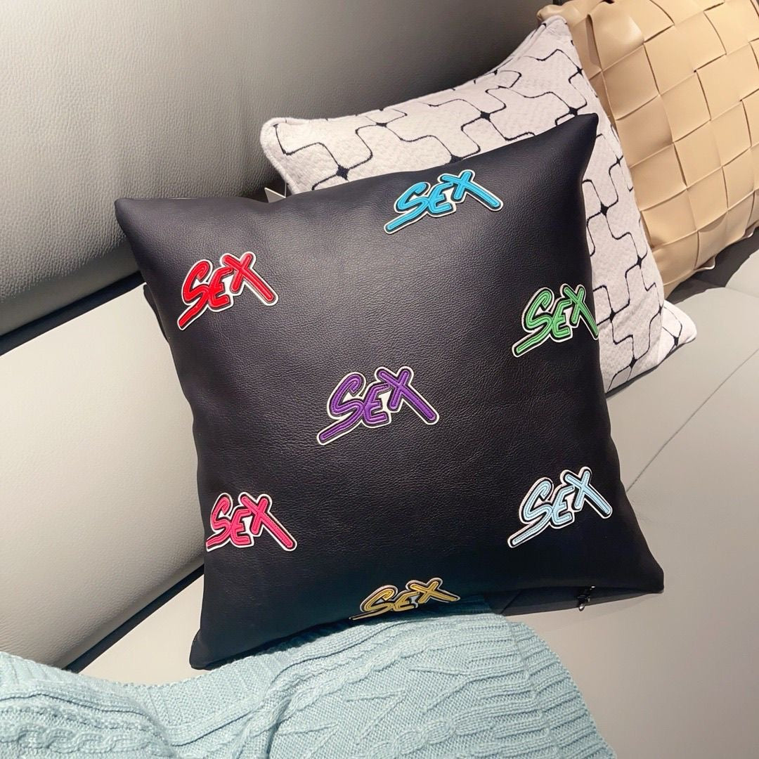 Sex leather pillow