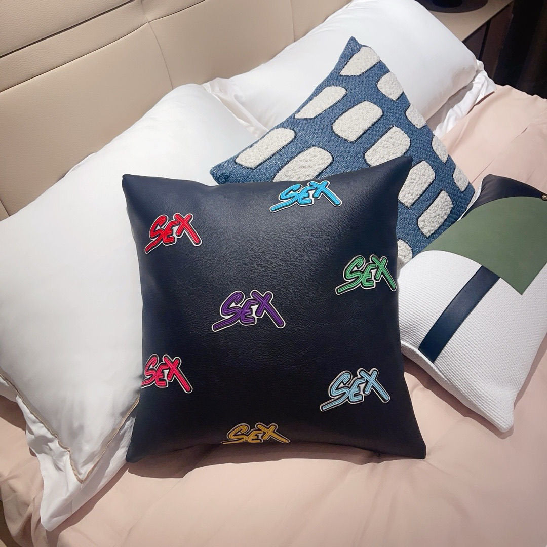 Sex leather pillow