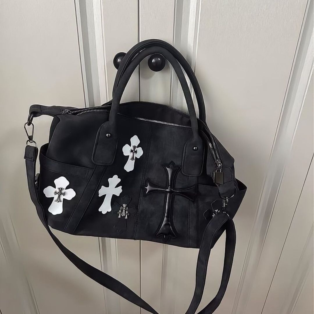Cross Print Crossbody Bag