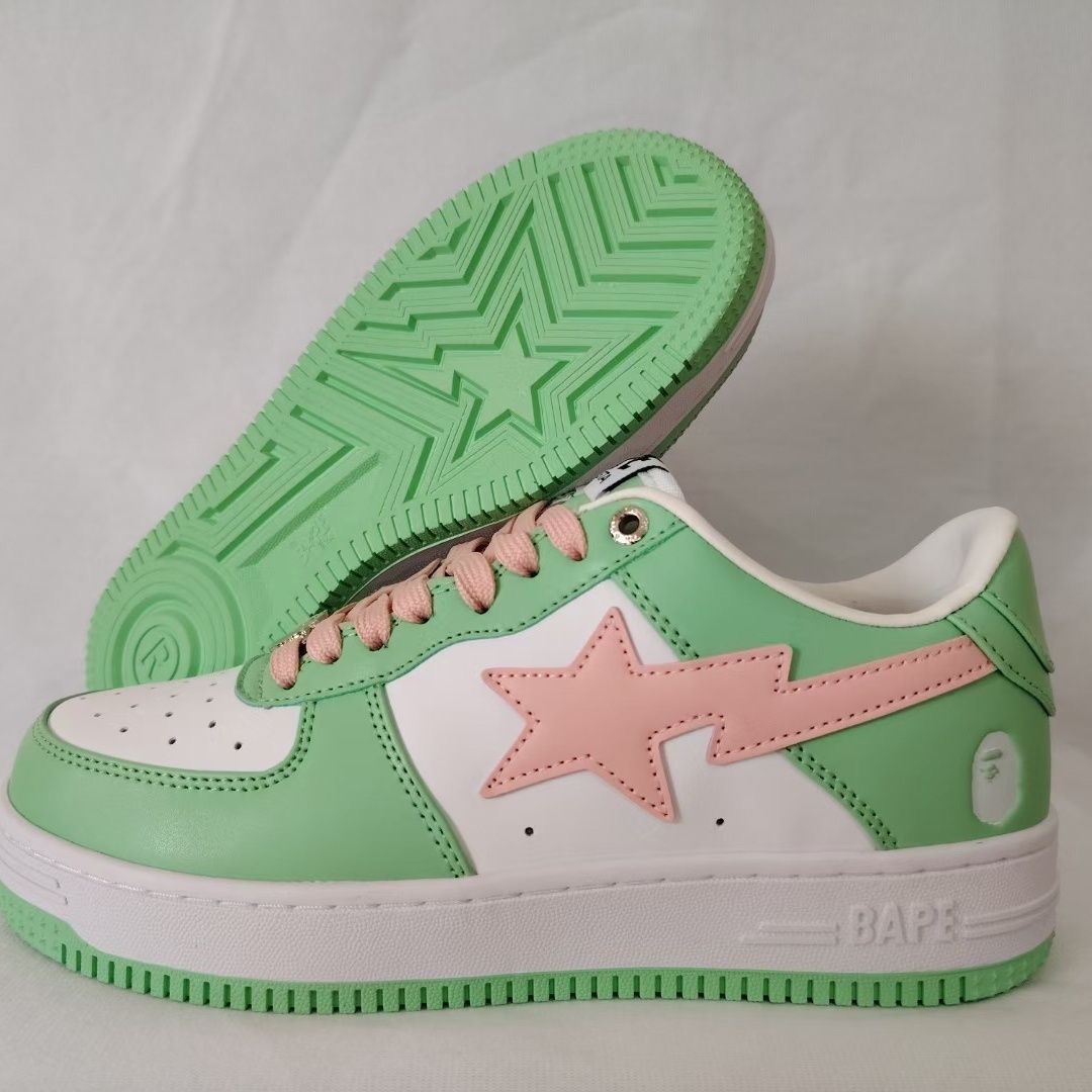 Bapsta Light Green Low Top Sneakers
