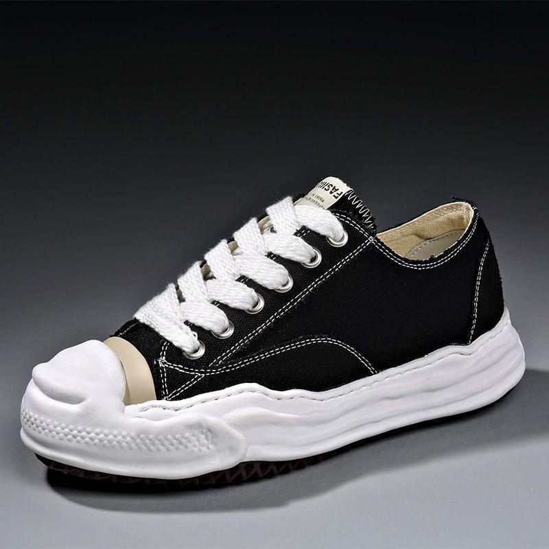 Black-White Low Sole Sneakers