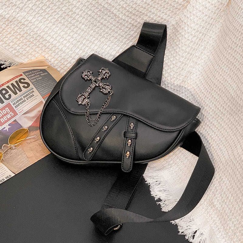 Cross Rivet Crossbody Bag
