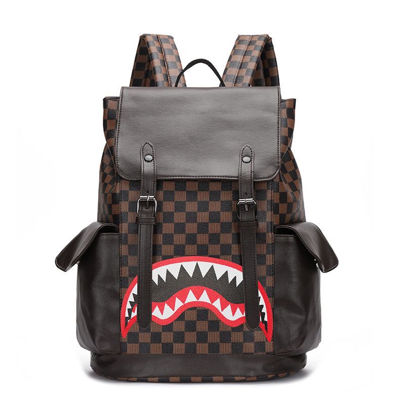 Shark-Mouth Brown Backpack Bag