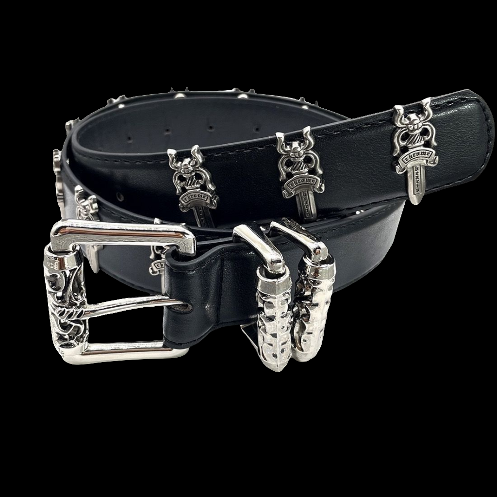 Dagger Charm Leather Belt