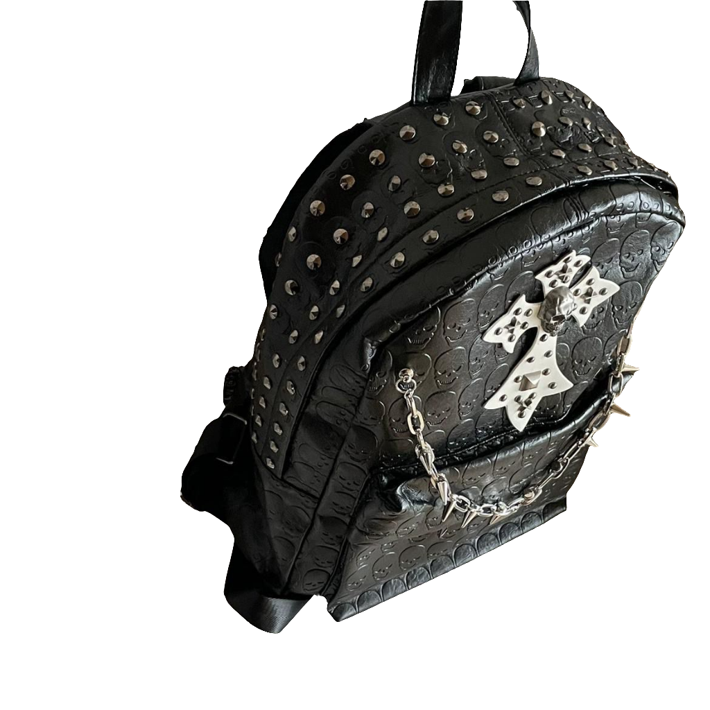 Studded Cross-Skull Mini Bag