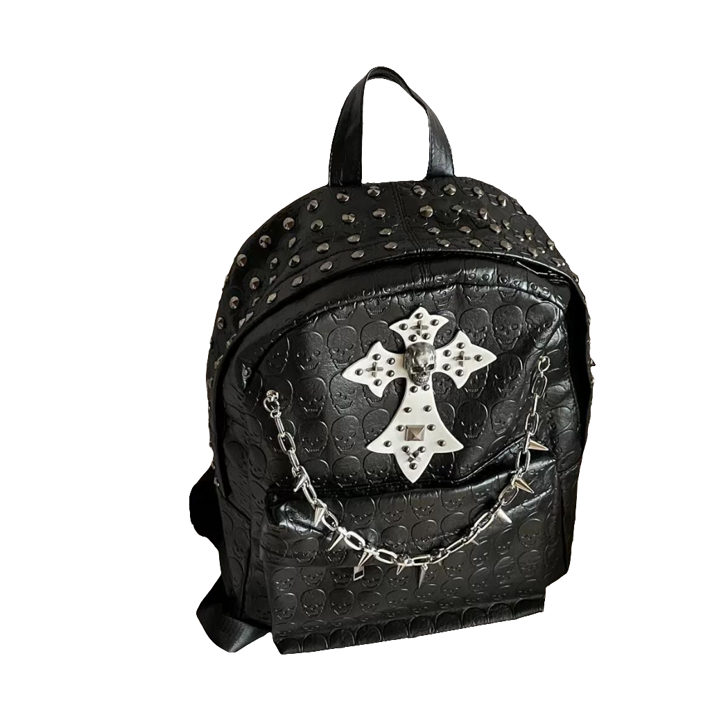 Studded Cross-Skull Mini Bag
