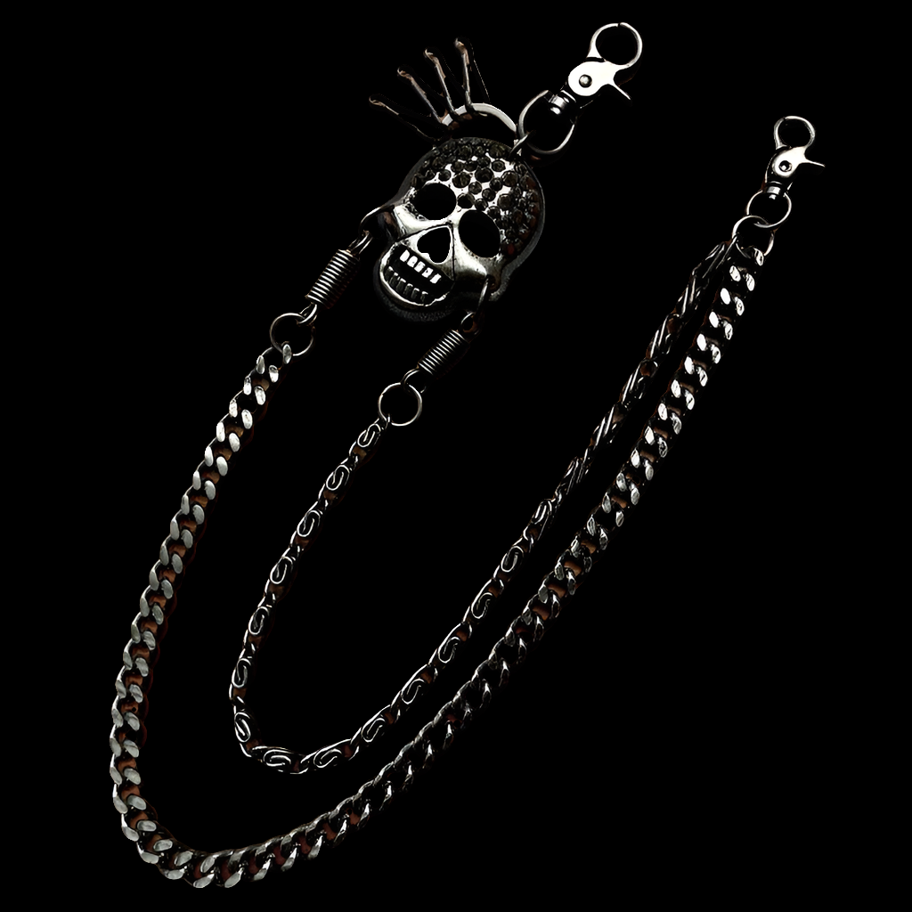 Wallet Key Chain Skull Head