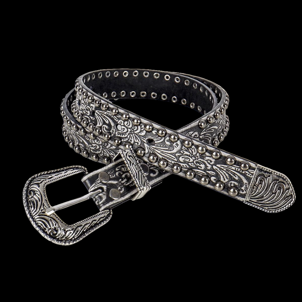 Round Rivet Leather Belt