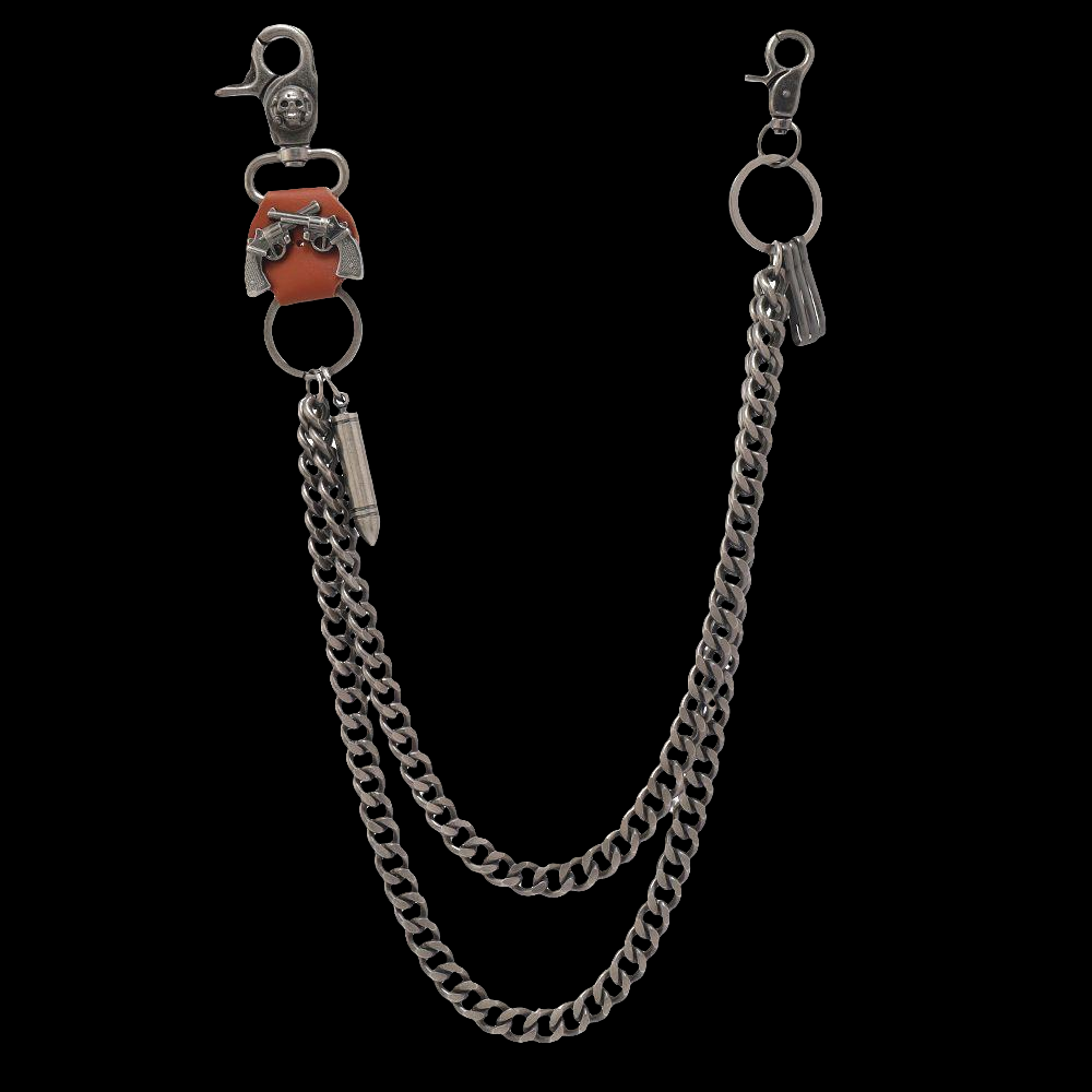 Cross guns and Bullet Wallet Chain