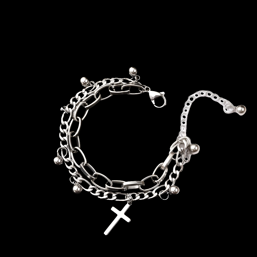 New Beads 2 Layering Linked Chain Bracelets