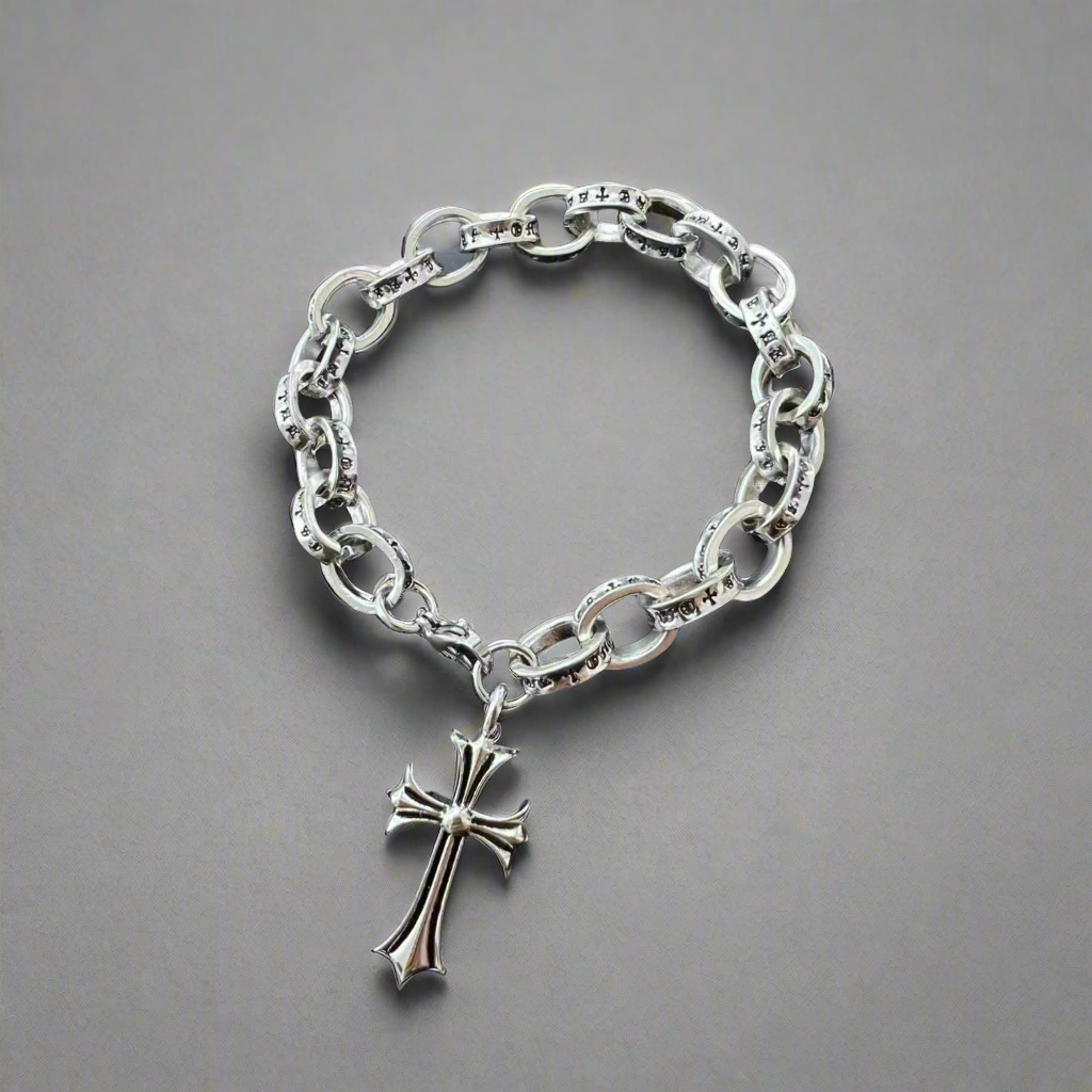 Large link with Cross Bracelet